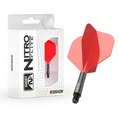Red Dragon Nitro Flite Integrated Flight and Shaft No2 - Black - Red - Short 19.5mm - FutureDart