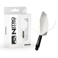 Red Dragon Nitro Flite Integrated Flight and Shaft No2 - Black - White - Short 19.5mm - FutureDart