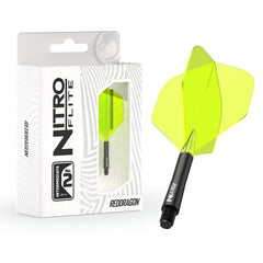 Red Dragon Nitro Flite Integrated Flight and Shaft No2 - Black - Yellow - Intermediate 22.5mm - FutureDart