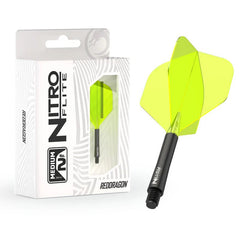 Red Dragon Nitro Flite Integrated Flight and Shaft No2 - Black - Yellow - Medium 25.5mm - FutureDart