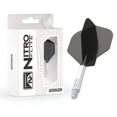 Red Dragon Nitro Flite Integrated Flight and Shaft No2 - White - Black - Intermediate 22.5mm - FutureDart