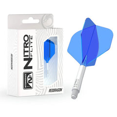 Red Dragon Nitro Flite Integrated Flight and Shaft No2 - White - Blue - Intermediate 22.5mm - FutureDart