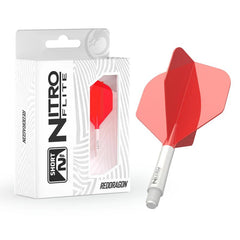 Red Dragon Nitro Flite Integrated Flight and Shaft No2 - White - Red - Short 19.5mm - FutureDart