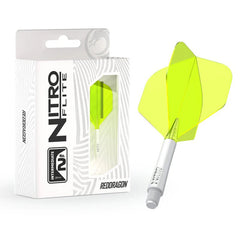 Red Dragon Nitro Flite Integrated Flight and Shaft No2 - White - Yellow - Intermediate 22.5mm - FutureDart