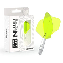 Red Dragon Nitro Flite Integrated Flight and Shaft No2 - White - Yellow - Short 19.5mm - FutureDart