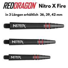 Red Dragon Nitro X Fire Carbon Shafts - Short 36 mm - FutureDart