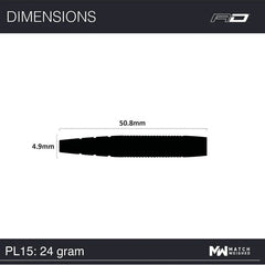 Red Dragon Peter Wright Premier League PL 15 Steeldarts 22g, 24g, 26g - 22g - FutureDart