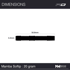 Red Dragon Peter Wright Snakebite Mamba 1 Softdarts 18g, 20g, 22g - 18g - FutureDart