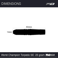 Red Dragon Peter Wright World Champion Torpedo SE Steeldarts 23g, 25g - 23g - FutureDart