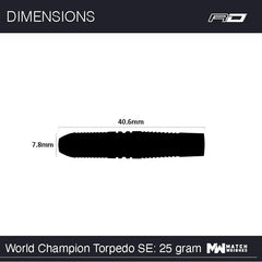 Red Dragon Peter Wright World Champion Torpedo SE Steeldarts 23g, 25g - 23g - FutureDart
