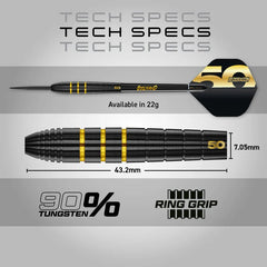 Red Dragon Luke Humphries 50 Years Player Limited Edition Steeldarts 22g - FutureDart