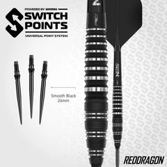 Red Dragon Sable 03 90% Bomb Switch Point Steeldarts 22g, 24g, 26g - 22g - FutureDart