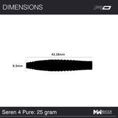 Red Dragon Seren 4 Pure Steeldarts 23g, 25g - 23g - FutureDart