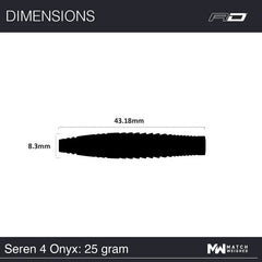 Red Dragon Seren Onyx 4 Steeldarts 23g, 25g - 23g - FutureDart