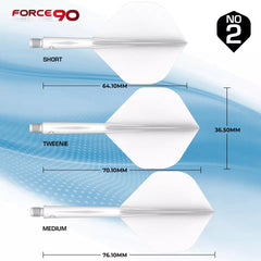 Mission Force 90 Moulded Flight & Shaft System - 3 Farben, Längen & Flightformen