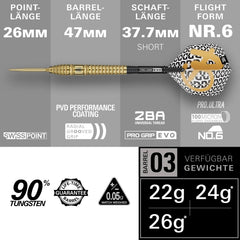 Target Bolide Envy 03 Swiss Point Steeldarts - 22g, 24g, 26g - 22g - FutureDart