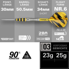 Target Buzz 03 Swiss Points Steeldarts 23g, 25g - 23g - FutureDart