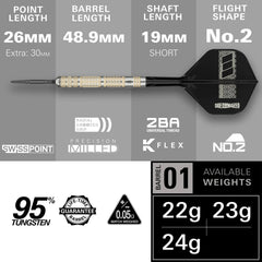 Target Dimitri Van Den Bergh 95K Swiss Point Steeldarts 22g, 23g, 24g - 22g - FutureDart