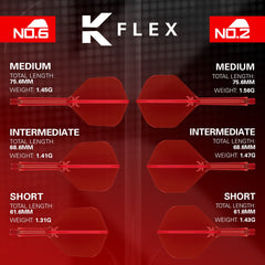 Target K - Flex Flight & Shaft System No.2 - No.6 Short - Intermediate - Medium - No.2 - Short - Red - FutureDart