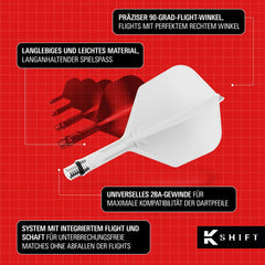 Target K-Flex Shift Flight & Shaft System No.2 - No.6 Short-Intermediate-Medium - No.2 - Short - Black- FutureDart