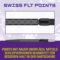 Target Swiss Point FLT Silber, Schwarz, Gold - Schwarz - 30mm - FutureDart