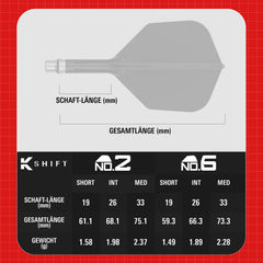Target K-Flex Shift Flight & Shaft System No.2 - No.6 Short-Intermediate-Medium