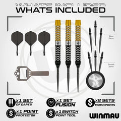 Winmau Exion Switch Point Darts - Parallel Steeldarts 22g, 23g, 24g - 22g - FutureDart
