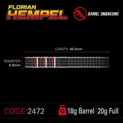 Winmau Florian Hempel 85% Softdarts 20g - FutureDart
