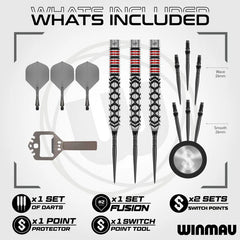 Winmau Fornax Switch Point Darts - Parallel Steeldarts 22g, 24g - 22g - FutureDart