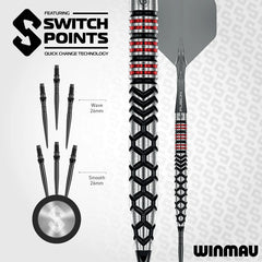 Winmau Fornax Switch Point Darts - Tapered Steeldarts 21g, 23g - 21g - FutureDart