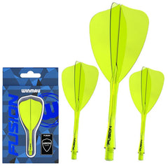 Winmau Fusion Arrow Flights & Shafts - Neon Gelb - Short 22mm - FutureDart