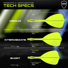 Winmau Fusion Arrow Flights & Shafts - Neon Gelb - Short 22mm - FutureDart