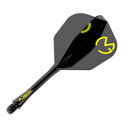 Winmau Fusion Flights & Shafts S - I - M 2 und 6 MvG Design Black & Green - 6 - Short 22mm - FutureDart