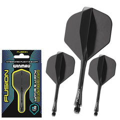 Winmau Fusion Flights & Shafts Short - Intermediate - Medium 2 - Short 22mm - Black - FutureDart