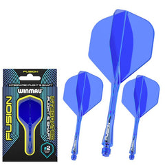 Winmau Fusion Flights & Shafts Short - Intermediate - Medium 2 - Short 22mm - Blue - FutureDart