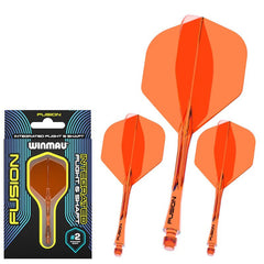 Winmau Fusion Flights & Shafts Short - Intermediate - Medium 2 - Short 22mm - Orange - FutureDart