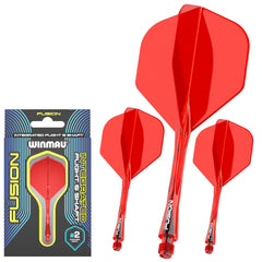 Winmau Fusion Flights & Shafts Short - Intermediate - Medium 2 - Short 22mm - Red - FutureDart