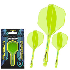 Winmau Fusion Flights & Shafts Short - Intermediate - Medium 2 - Short 22mm - Yellow - FutureDart