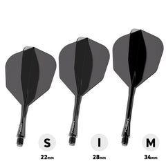 Winmau Fusion Flights & Shafts Short - Intermediate - Medium 6 - Short 22mm - Black - FutureDart