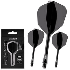 Winmau Fusion Flights & Shafts Short - Intermediate - Medium 6 - Short 22mm - Black - FutureDart