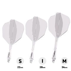 Winmau Fusion Flights & Shafts Short - Intermediate - Medium 6 - Short 22mm - Clear - FutureDart