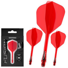 Winmau Fusion Flights & Shafts Short - Intermediate - Medium 6 - Short 22mm - Red (Translucent) - FutureDart
