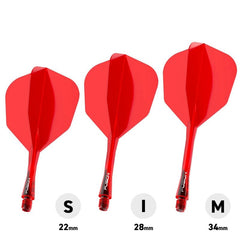 Winmau Fusion Flights & Shafts Short - Intermediate - Medium 6 - Short 22mm - Red (Translucent) - FutureDart