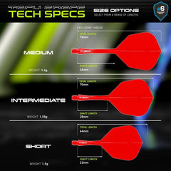 Winmau Fusion Flights & Shafts Short - Intermediate - Medium 6 - Short 22mm - Red (Translucent) - FutureDart
