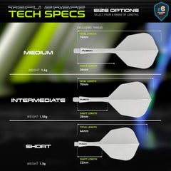 Winmau Fusion Flights & Shafts Short - Intermediate - Medium 6 - Short 22mm - Transparent Orange - FutureDart