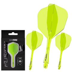 Winmau Fusion Flights & Shafts Short - Intermediate - Medium 6 - Short 22mm - Yellow - FutureDart