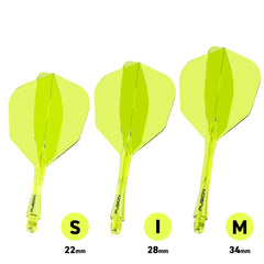 Winmau Fusion Flights & Shafts Short - Intermediate - Medium 6 - Short 22mm - Yellow - FutureDart