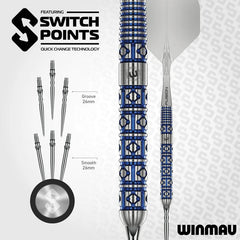 Winmau Lunaris Switch Point Darts - Parallel Steeldarts 23g, 25g - 23g - FutureDart