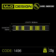 Winmau Michael Van Gerwen MvG 85% Range Steeldarts 23g, 25g - 25g - FutureDart