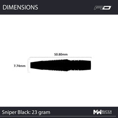 Winmau Sniper Black 2025 Steeldarts 23g, 24g - 23g - FutureDart